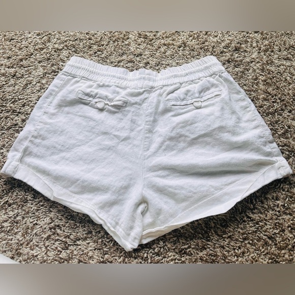 Love Tree White Sporty-Dressy Style Easy Wear, Elastic Waistband Linen Shorts L - Picture 3 of 7